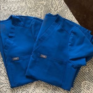 Figs Royal Blue Catarina Scrub Top XS